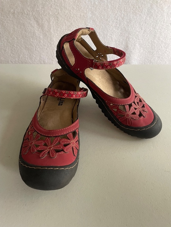 JBU Shoes - JBU by Jambu Wildflower Mary Jane Sandals Red Comfort Cut-out Hike Vegan, 8.5